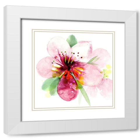 Floral Beauty I White Modern Wood Framed Art Print with Double Matting by Northern Lights