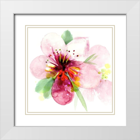 Floral Beauty I White Modern Wood Framed Art Print with Double Matting by Northern Lights