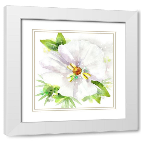 Floral Beauty III White Modern Wood Framed Art Print with Double Matting by Northern Lights