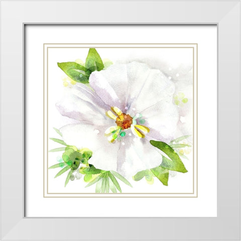 Floral Beauty III White Modern Wood Framed Art Print with Double Matting by Northern Lights