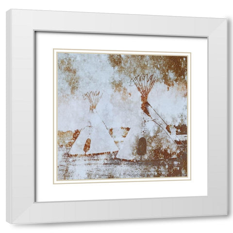 Textured Tipis White Modern Wood Framed Art Print with Double Matting by Tyrrell, Lu Anne