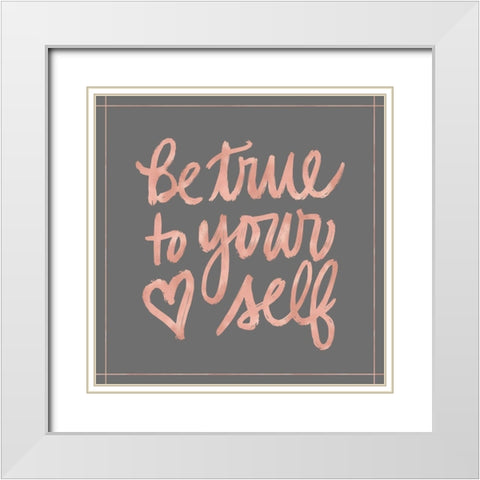 Be True White Modern Wood Framed Art Print with Double Matting by Noonday Design
