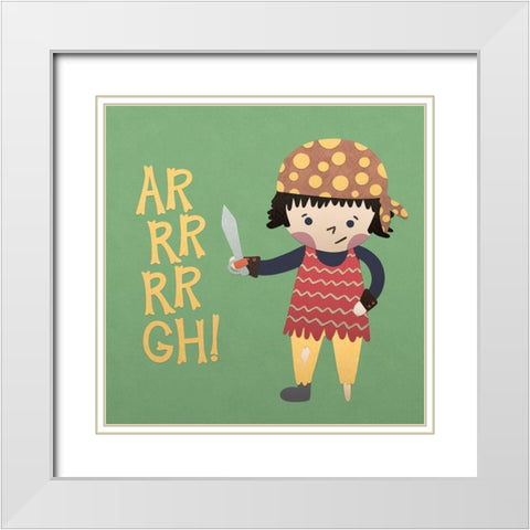 Ahoy Matey IV White Modern Wood Framed Art Print with Double Matting by Noonday Design