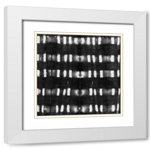 Shibori Black II White Modern Wood Framed Art Print with Double Matting by Green, Nancy