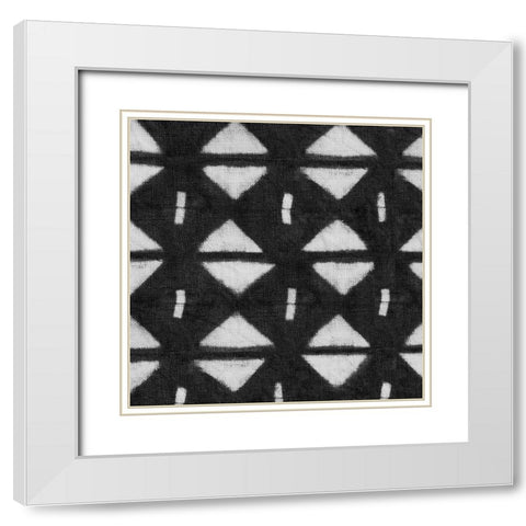 Shibori Black III White Modern Wood Framed Art Print with Double Matting by Green, Nancy