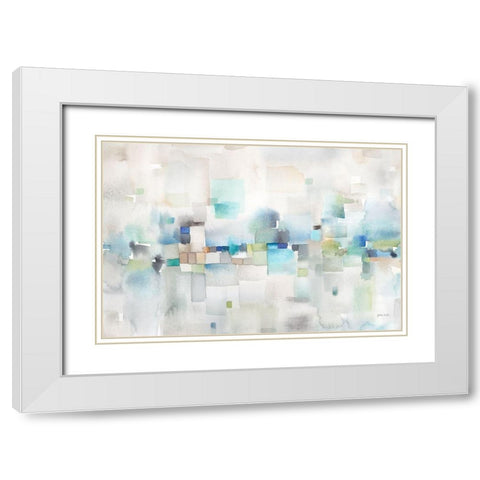 Cityscape Abstract White Modern Wood Framed Art Print with Double Matting by Coulter, Cynthia
