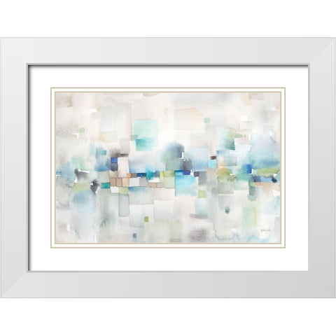 Cityscape Abstract White Modern Wood Framed Art Print with Double Matting by Coulter, Cynthia