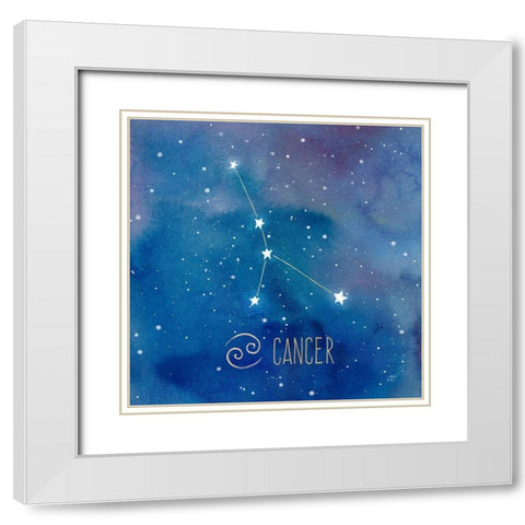 Star Sign Cancer White Modern Wood Framed Art Print with Double Matting by Coulter, Cynthia