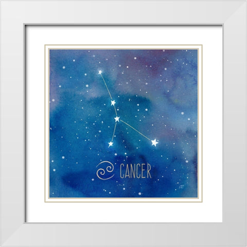 Star Sign Cancer White Modern Wood Framed Art Print with Double Matting by Coulter, Cynthia
