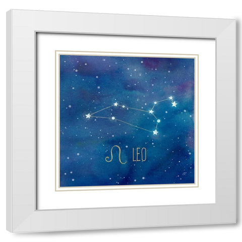 Star Sign Leo White Modern Wood Framed Art Print with Double Matting by Coulter, Cynthia