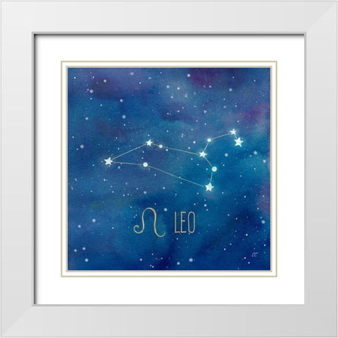 Star Sign Leo White Modern Wood Framed Art Print with Double Matting by Coulter, Cynthia