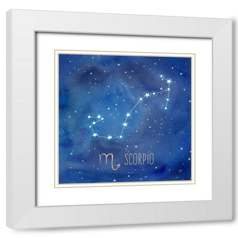 Star Sign Scorpio White Modern Wood Framed Art Print with Double Matting by Coulter, Cynthia