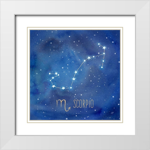 Star Sign Scorpio White Modern Wood Framed Art Print with Double Matting by Coulter, Cynthia