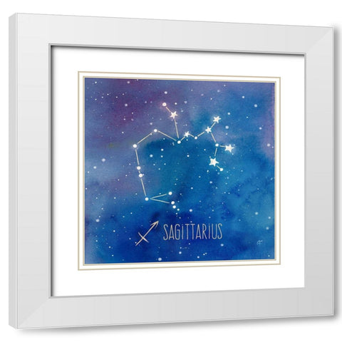 Star Sign Sagittarius White Modern Wood Framed Art Print with Double Matting by Coulter, Cynthia