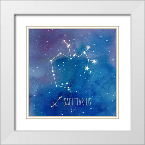 Star Sign Sagittarius White Modern Wood Framed Art Print with Double Matting by Coulter, Cynthia
