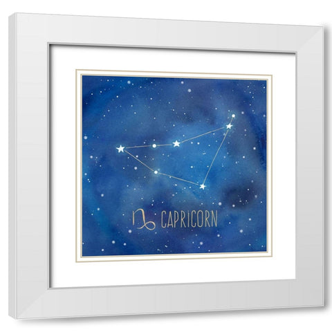 Star Sign Capricorn White Modern Wood Framed Art Print with Double Matting by Coulter, Cynthia