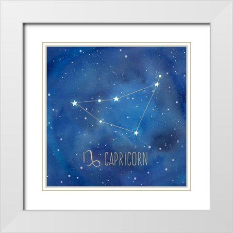 Star Sign Capricorn White Modern Wood Framed Art Print with Double Matting by Coulter, Cynthia