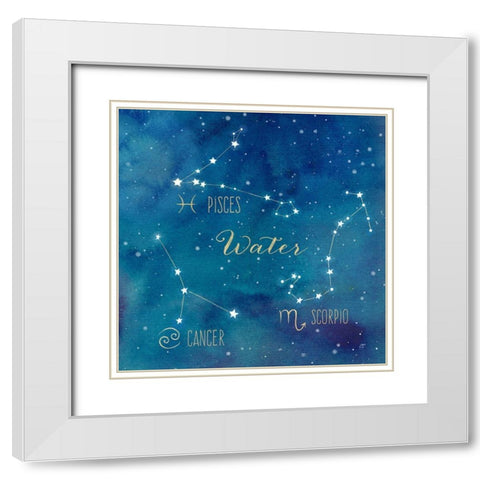 Star Sign Water White Modern Wood Framed Art Print with Double Matting by Coulter, Cynthia