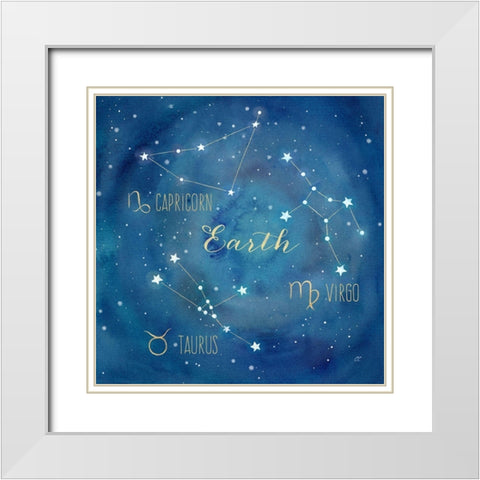Star Sign Earth White Modern Wood Framed Art Print with Double Matting by Coulter, Cynthia