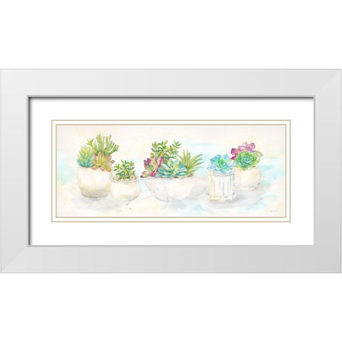 Sweet Succulents Panel White Modern Wood Framed Art Print with Double Matting by Coulter, Cynthia