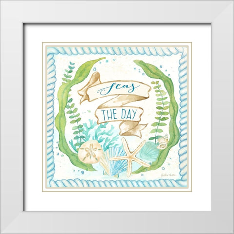 Mermaid Dreams I White Modern Wood Framed Art Print with Double Matting by Coulter, Cynthia