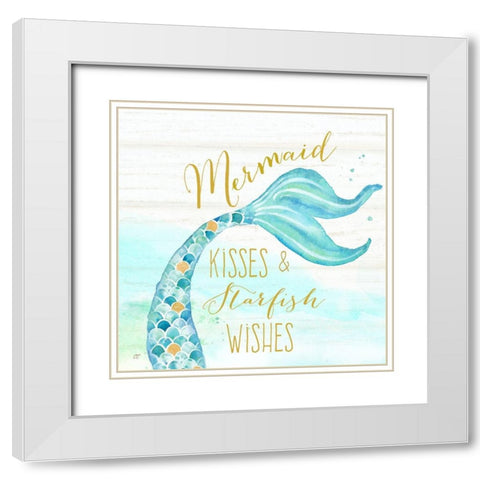 Mermaid Tale II White Modern Wood Framed Art Print with Double Matting by Coulter, Cynthia