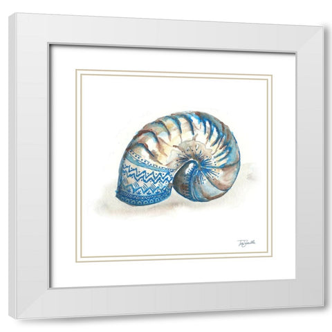 Bohemian Shells IV White Modern Wood Framed Art Print with Double Matting by Tre Sorelle Studios