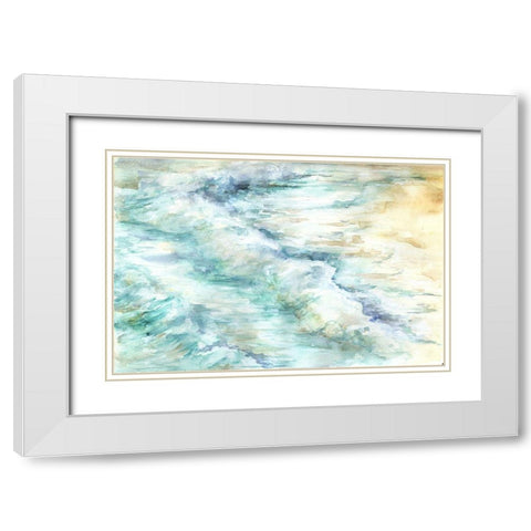 Ocean Waves Landscape White Modern Wood Framed Art Print with Double Matting by Tre Sorelle Studios