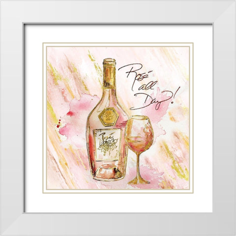 Rose All Day III (Rose All Day) White Modern Wood Framed Art Print with Double Matting by Tre Sorelle Studios