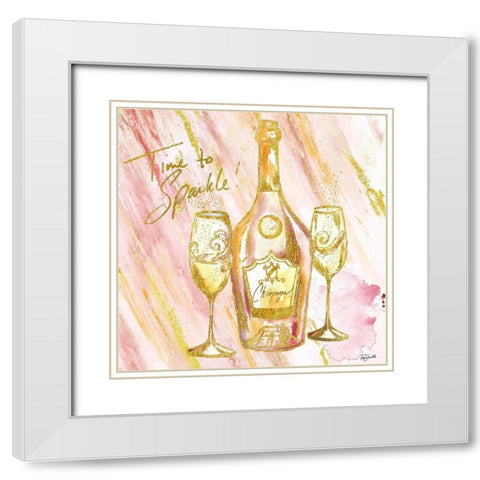 Rose All Day IV (Time to Sparkle) White Modern Wood Framed Art Print with Double Matting by Tre Sorelle Studios