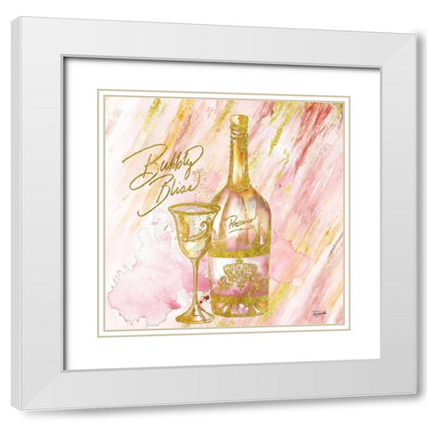 Rose All Day VI (Bubbly Bliss) White Modern Wood Framed Art Print with Double Matting by Tre Sorelle Studios