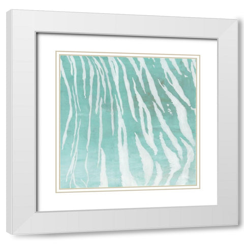 Soft Animal Prints Blue Tiger White Modern Wood Framed Art Print with Double Matting by Cusson, Marie Elaine