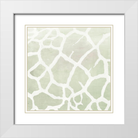 Soft Animal Prints Gray Giraffe White Modern Wood Framed Art Print with Double Matting by Cusson, Marie Elaine