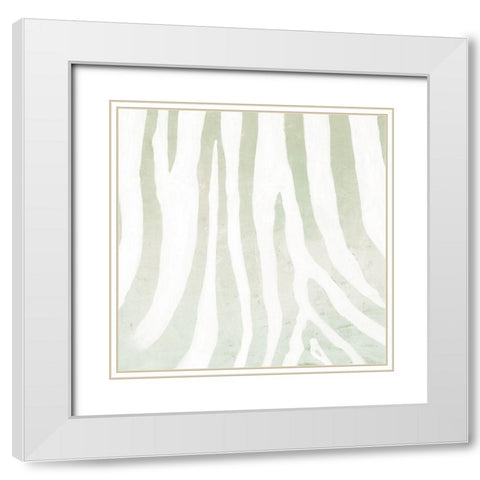 Soft Animal Prints Gray Zebra White Modern Wood Framed Art Print with Double Matting by Cusson, Marie Elaine