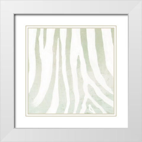 Soft Animal Prints Gray Zebra White Modern Wood Framed Art Print with Double Matting by Cusson, Marie Elaine