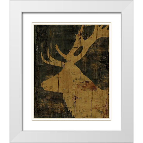 Rustic Lodge Animals Deer White Modern Wood Framed Art Print with Double Matting by Cusson, Marie Elaine