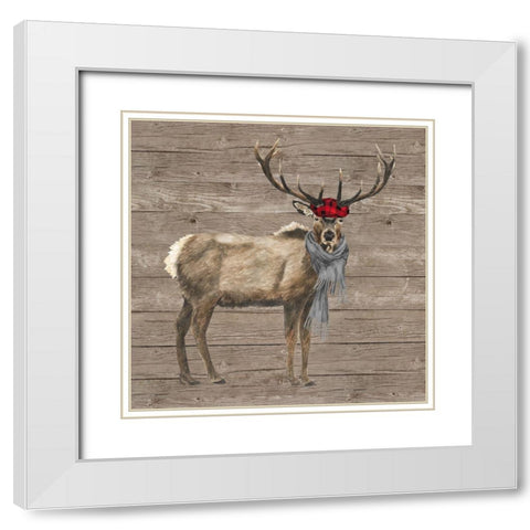 Warm in the Wilderness Deer White Modern Wood Framed Art Print with Double Matting by Reed, Tara