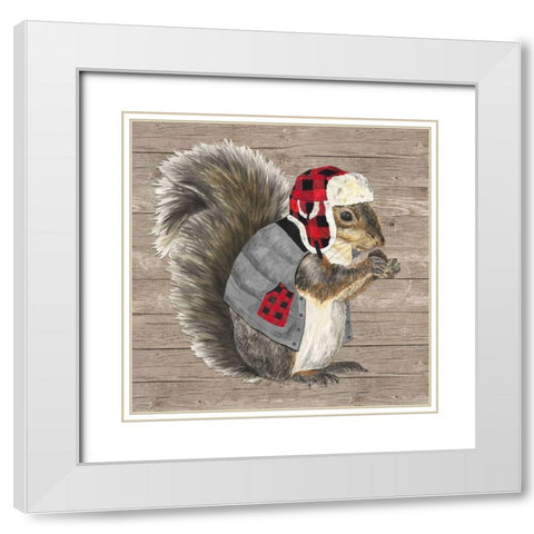 Warm in the Wilderness Squirrel White Modern Wood Framed Art Print with Double Matting by Reed, Tara