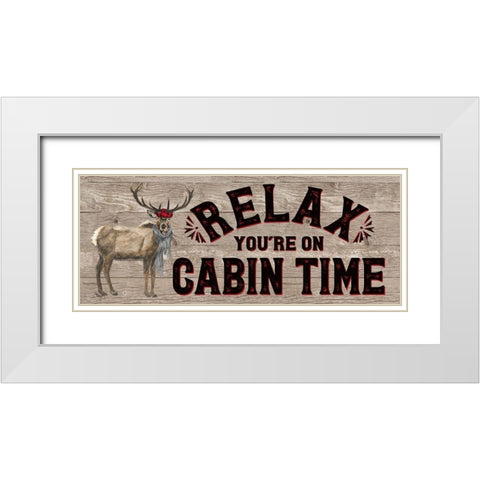 Warm in the Wilderness Relax Sign White Modern Wood Framed Art Print with Double Matting by Reed, Tara