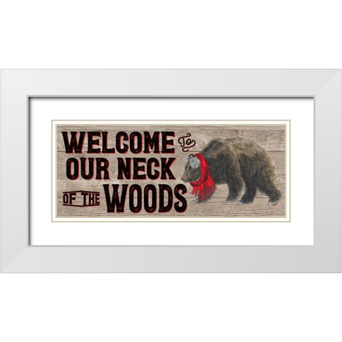 Warm in the Wilderness Welcome Sign White Modern Wood Framed Art Print with Double Matting by Reed, Tara