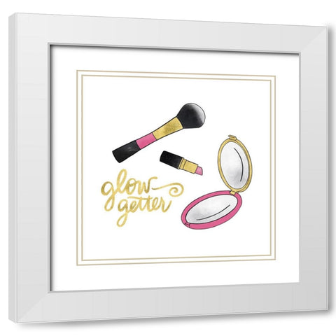 Goal Digger II Glow White Modern Wood Framed Art Print with Double Matting by Noonday Design