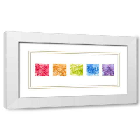 Bright Mineral Abstracts Panel 5 across White Modern Wood Framed Art Print with Double Matting by Reed, Tara