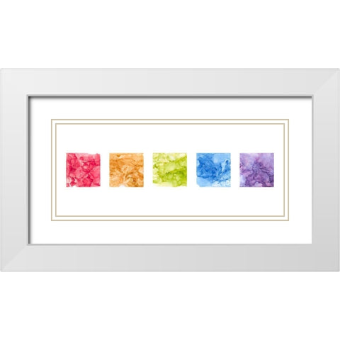 Bright Mineral Abstracts Panel 5 across White Modern Wood Framed Art Print with Double Matting by Reed, Tara