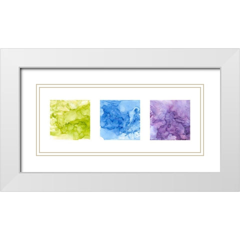 Bright Mineral Abstracts Panel I 3 across White Modern Wood Framed Art Print with Double Matting by Reed, Tara