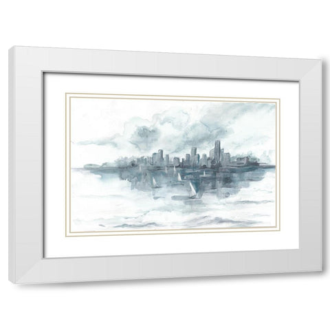 City Views  White Modern Wood Framed Art Print with Double Matting by Tre Sorelle Studios