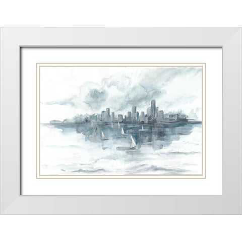 City Views  White Modern Wood Framed Art Print with Double Matting by Tre Sorelle Studios