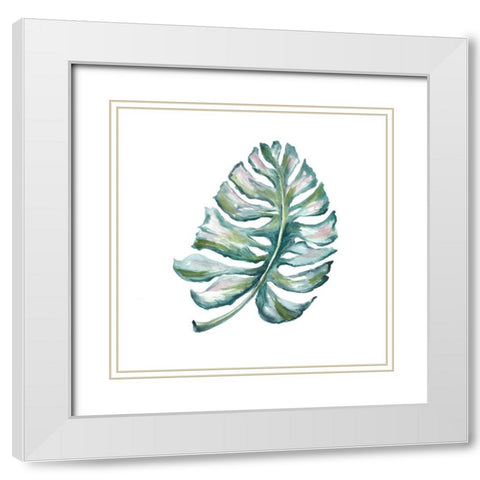 Island Leaf I White Modern Wood Framed Art Print with Double Matting by Tre Sorelle Studios