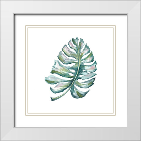 Island Leaf I White Modern Wood Framed Art Print with Double Matting by Tre Sorelle Studios