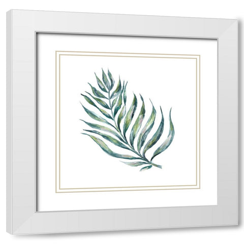 Island Leaf II White Modern Wood Framed Art Print with Double Matting by Tre Sorelle Studios