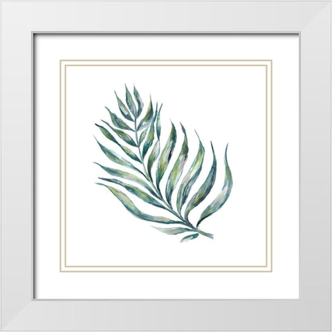 Island Leaf II White Modern Wood Framed Art Print with Double Matting by Tre Sorelle Studios